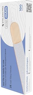 STALEKS PRO Expert 20 PapmAm Disposable White Nail Files (100 Grit, 25 Pcs) – Glueless Soft Foam Abrasive Covers for Artificial Nail Shaping