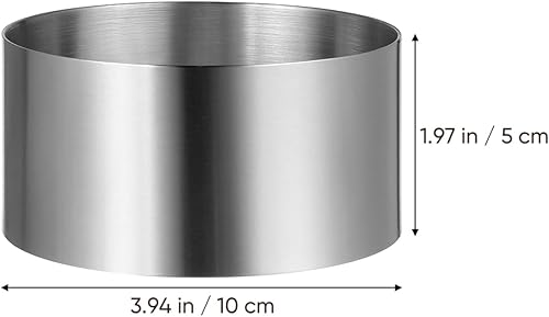 Miniatura 3 de Yardwe Molde redondo de acero inoxidable para tartas, anillo de hornear de 4 pulgadas para el hogar, mousse, galletas, galletas, hornear con