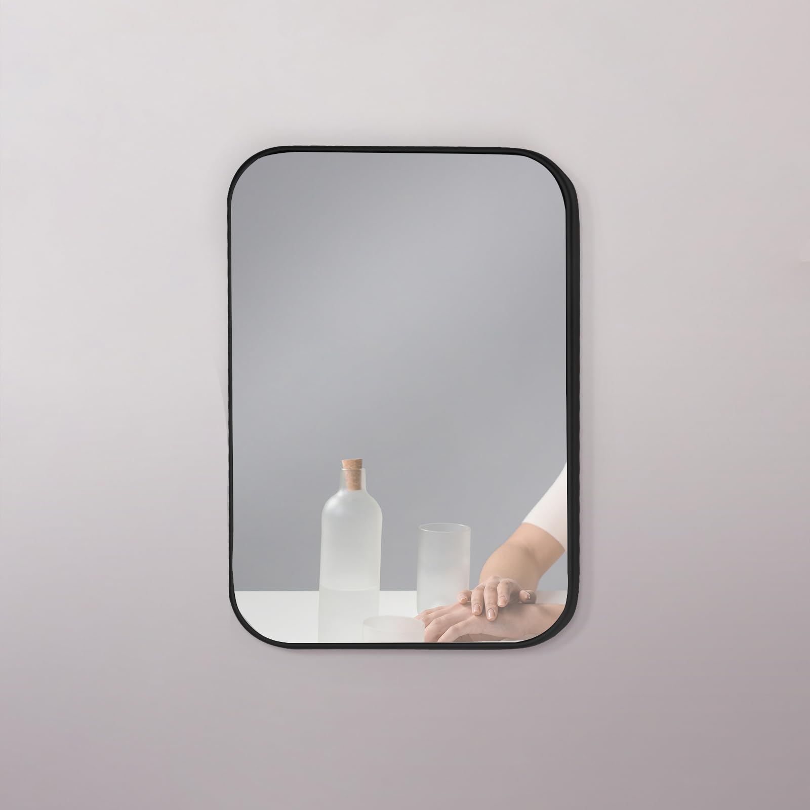Lot de 10 miroirs de maquillage de table et de bureau, 20,3 cm, simple et portable, avec support, à suspendre au mur, noir