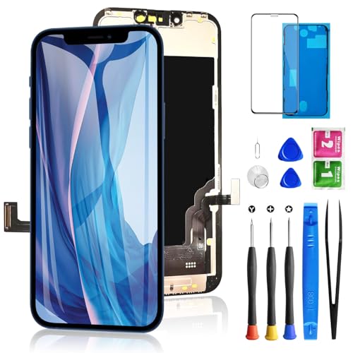 for iPhone 13 Screen Replacement 6.1 Inch Diykitpl 3D Touch LCD Display for A2482 A2631 A2635 A2633 A2634 with Repair Tools Kit+Screen Tempered Protector+Waterproof Frame Adhesive Sticker