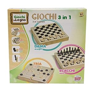Grandi Giochi 95001 3-in-1 Holzspiele Set