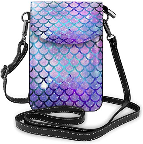 Preisvergleich Produktbild Handy Geldbörse Kleine Umhängetaschen Meerjungfrau Waage Fashion Galaxy Muster Brieftasche Taschen Mit Verstellbaren Schultergurt Frauen
