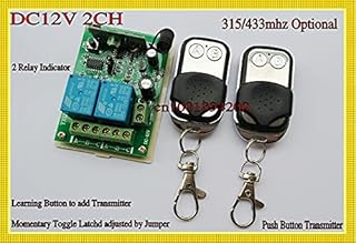 315/433 MHZ 12V 2 CH Transmitter Receiver RF Wireless Remote Control Switch LED Lamp Light Power Remote Lighting Door Access