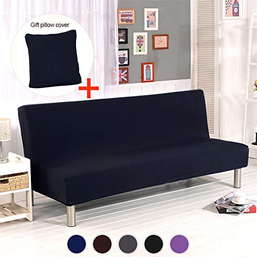 ele ELEOPTION Futon Cover Armless Sofa Slipcover Stretch Sofa Bed Cover Protector Without