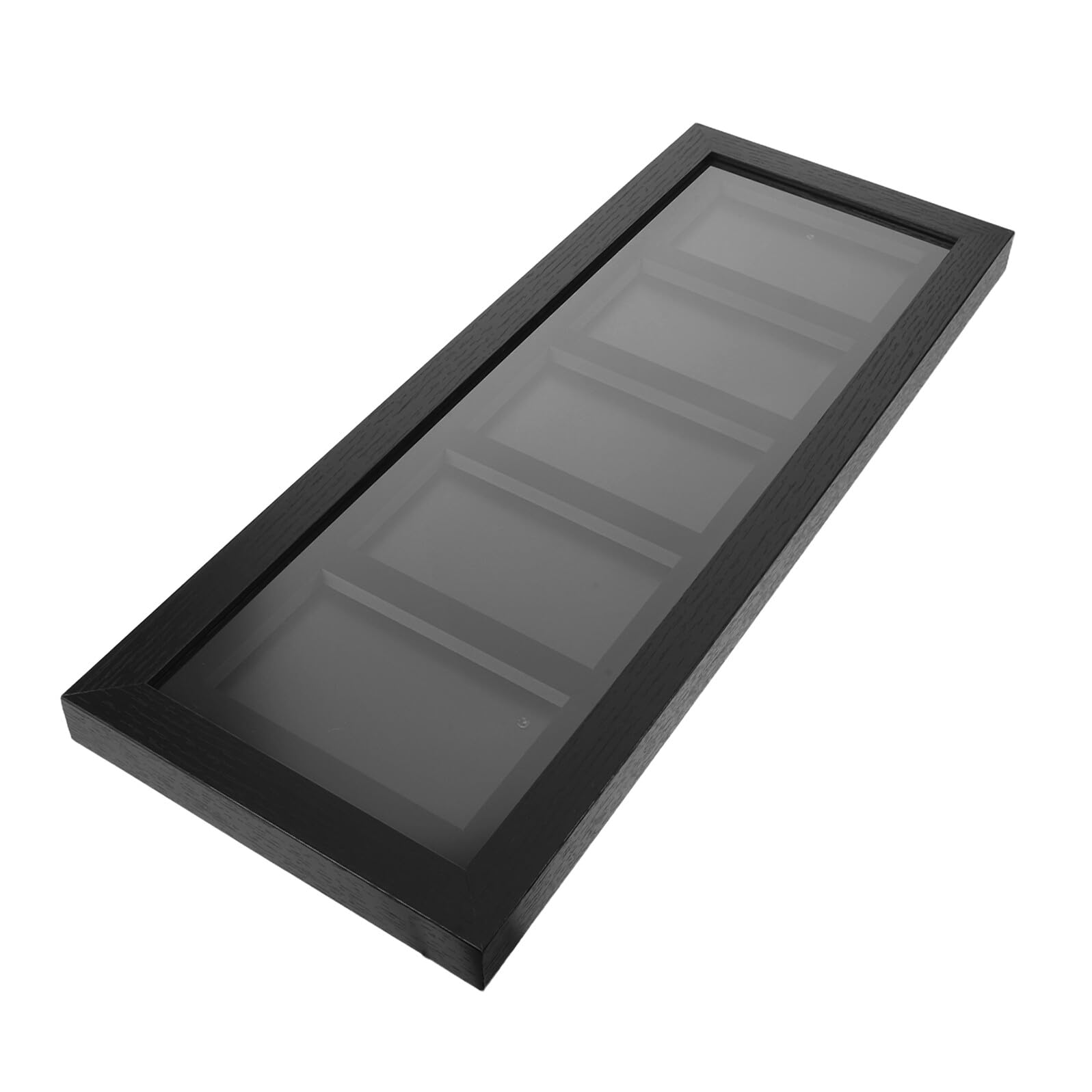 iplusmile Sammelkarten Display Rahmen PSA kompatibel 5 Fächer - Spielkarten Vitrine für PokémonMagic Baseball Basketball - Wand und Tisch Präsentationsrahmen Schwarz - Schutz für Sammler