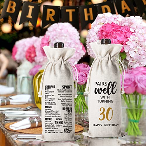 30Th Birthday Gift For Women Men, Birthday Wine Bag Gift, 30 Years Old Birthday Party Decor Gift #TOP4