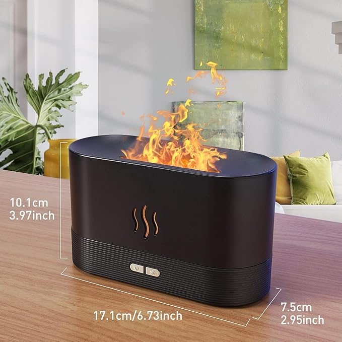 Image of Flame Air Diffuser Humidifier,Upgraded Scent Diffuser for Essential Oils,Ultrasonic Aromatherapy,Fire Mist Humidi with 2 Brightness,Auto-Off Function for Room Home Office (Multicolor)