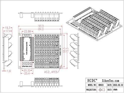 Module ESP32-DevKitC bornier à vis d'extension PCB - 6