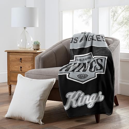 Northwest Officially Licensed Los Angeles Kings NHL Team Throw Blanket 4660 Licensed Microfiber Throw with Hockey Logos for Fans Dorms Game Day Couches & Fan Caves