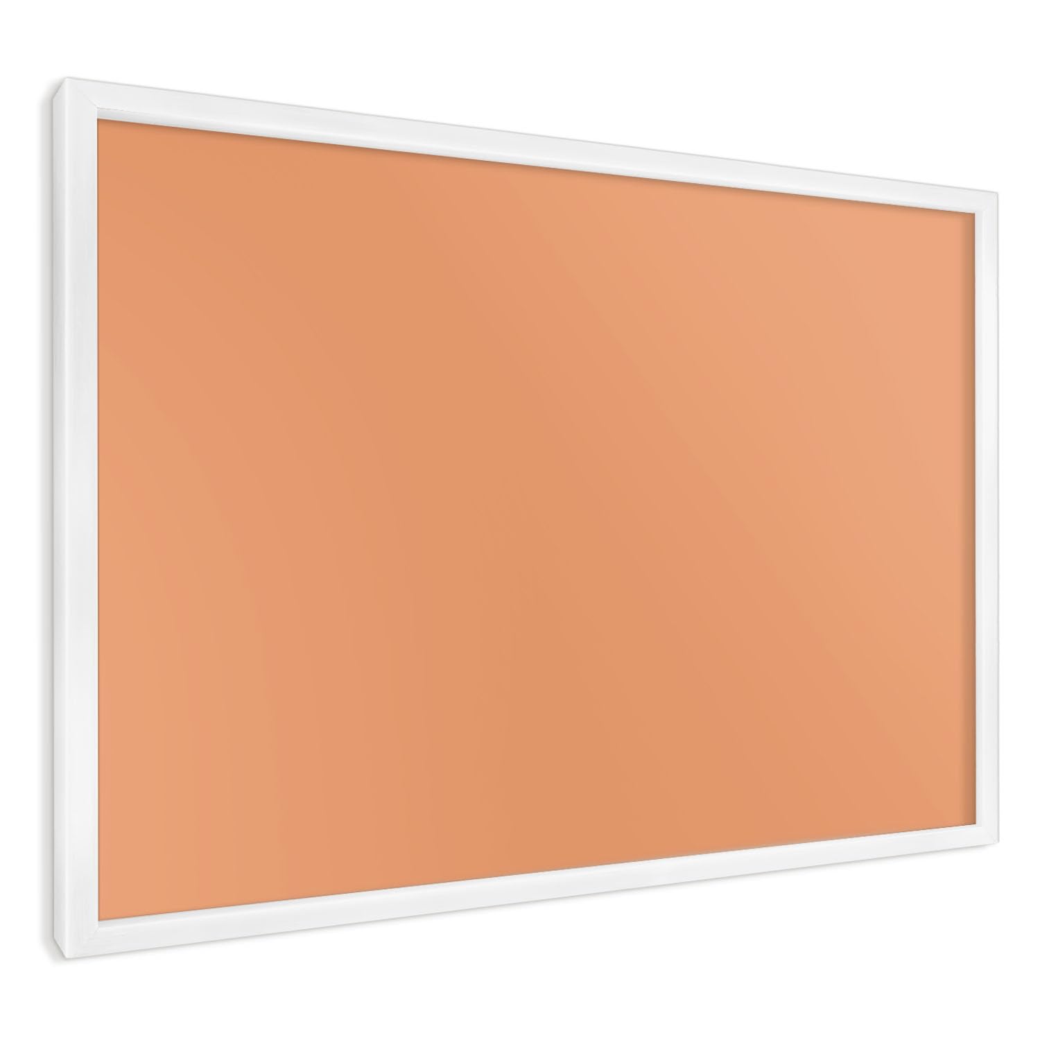Bacheca Magnetica 60x40 cm | con Cornice Bianca | Arancione Pastello | Montaggio Facile | Lavagna Memo per Casa | Organizzatore Parete Familiare | Per Appunti, Messaggi e Appuntamenti