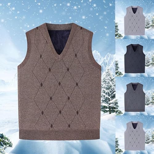 Cambkatl Men's Argyle Sweater Vest Vintage Pullover V Neck Casual Sleeveless Knitted 2025 Fall Jumper Tops2