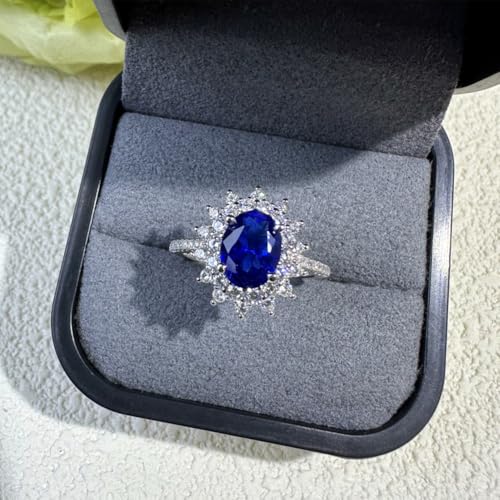 14K Gold Sapphire Ring for Women,Oval Blue Gemstone, Thoughtful Gift for Special Occasions2