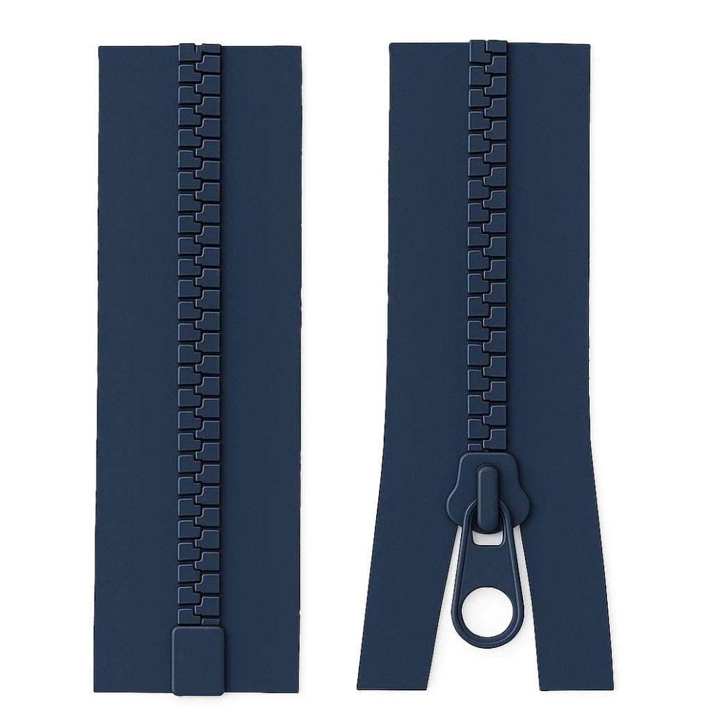 Heavy-Duty Chunky Zip - Black 22" (55cm) - Open Ended & Separating Style, Strong #5 Teeth - Replacement Zipper Perfect for Sewing, Upholstery, Garments, Cushions, Bags & Jackets by Giddy Square — view 35