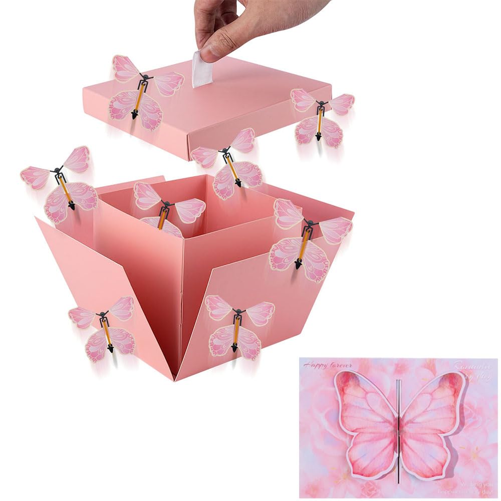 Amazon | WCHOSOZH サプライズ爆発ギフトボックス 飛ぶ蝶4個付き 爆発