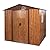 Kaimei 6ft x 6ft Outdoor Storage Shed Coffee Color Metal Shed with Window & Metal Floor Base, Sliding Doors, Padlock, Assembly Included