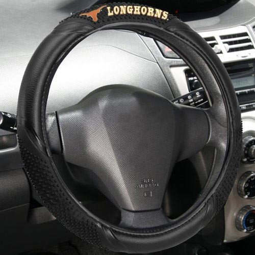 Fremont Die NCAA Texas Longhorns Massage Grip Steering Wheel Cover, Fits Most 14