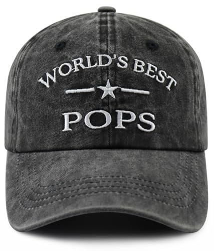 Gifts for Grandpa Men Worlds Best Pops Hat Funny Grandpa Baseball Cap Fathers Day Retirement Birthday Gifts for Pops Dad Papaw Husband Grandfather