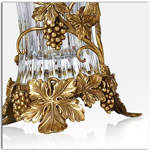 Glazen Tulpenvaas American Style Kristallen Vaas Voor Restauranttafelblad, Open Haard Koperen Decoratie Ambachten (Color : Clear, Size : 19.5 * 19.5 * 34cm) - Afbeelding 5