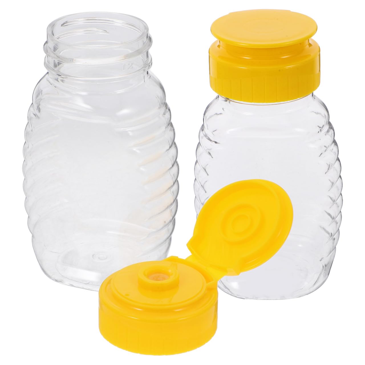LALAFINA 2 Stück Honigspender Honigdosierer Nachfüllbare Quetschflasche Für Honig Auslaufsichere Kunststoff-Flasche Zum Dosieren Von Gewürzen Ketchup Und Senf Für Küche Restaurant Café