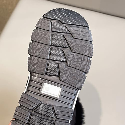 Boys Girls Snow Boots Outdoor Warm Cozy Anti-Slip Mid Calf Faux F๐r ๐ining Insulated Shoes Toddler Girls Wedge Boots 6