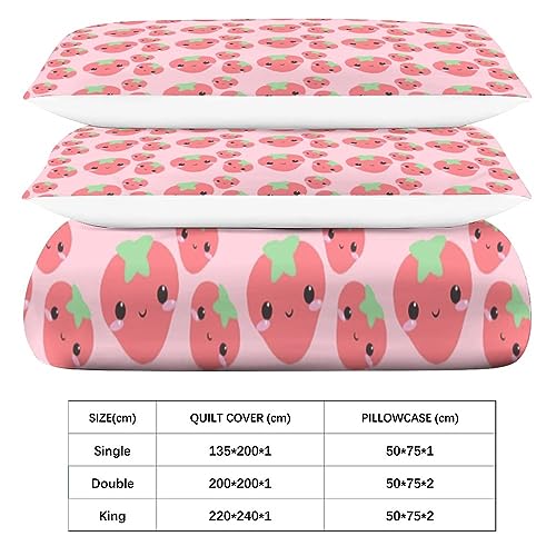 Housse couette 200x200 fermeture éclair parure fraises - 6