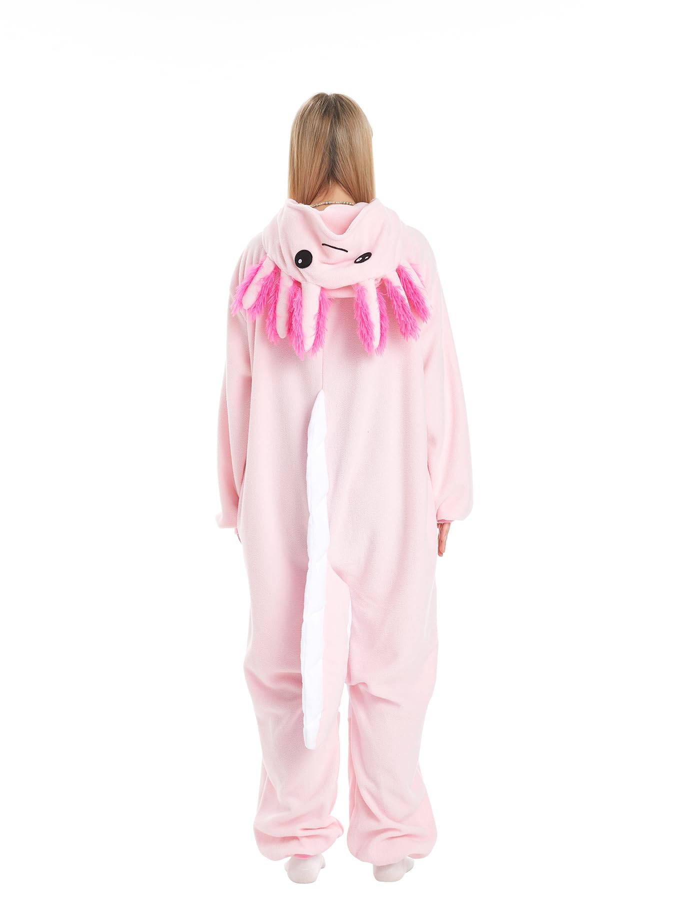 Axolotl Costume pyjama une pièce pour homme et femme - Combinaison animal adulte - Costume d'Halloween et de costumade