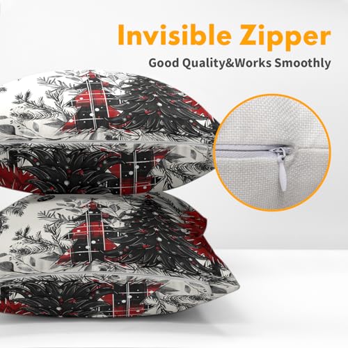 Kawani-Christmas-Trees-Throw-Pillow-Covers-18×18-Inches-Set-of-2-Red-Black-Buffalo-Plaid-Xmas-Bells-and-Tree-Cotton-Linen-Pillow-Cushion-Case-for-Couch-Sofa-Home-Winter-Holiday-Decor Kawani Christmas Trees Throw Pillow Covers 18×18 Inches Set of 2 Red Black Buffalo Plaid Xmas Bells and Tree Cotton Linen Pillow Cushion Case for Couch Sofa Home Winter Holiday Decor