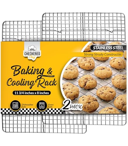 Checkered Chef Cooling Rack for Cooking and Baking - 8” x 11...