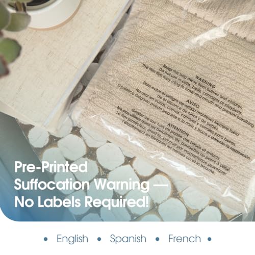 Spartan Industrial - 12” X 15” (100 Count) Self Seal Clear Poly Bags with Suffocation Warning for Packaging, T Shirts & Shipping - Permanent Adhesive by Spartan Industrial - Image 3