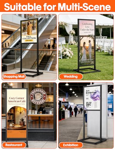 Image of GUOHONG 2Pack Sign Holder Floor Stand, 2-In-1 Dual Size Poster Stand