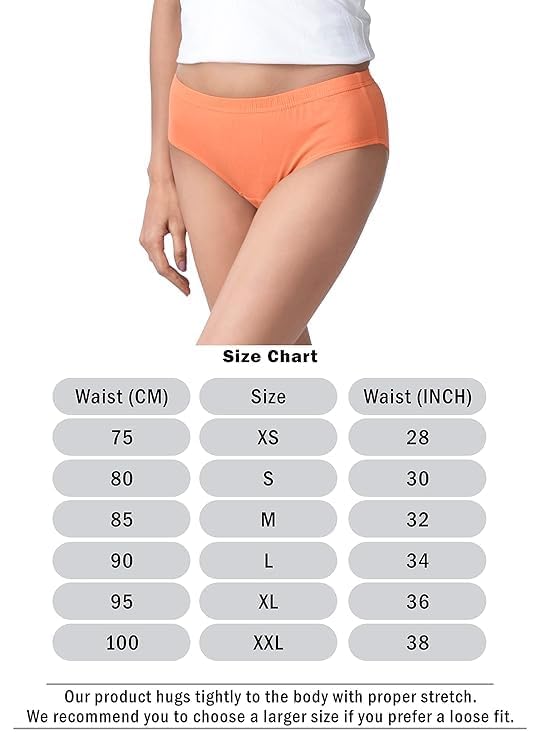 Image of LOURYN KOULYN Imported Women's Candy (Pop) Color Brief / 100% Super Soft Cotton Hipster Ladies Plain Bright Panty /Innerwear Inner Elastic Underwear Combo Pack (Colour May Very)