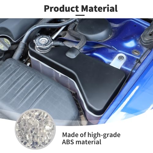 Image of JWWY Engine Side Dust Coolant Bottle Cap Cover Trim Set Engine Cover Trim Kit Compatible with 2015-2024+ Dodge Charger Challenger Engine Accessories ABS Black 3PCS