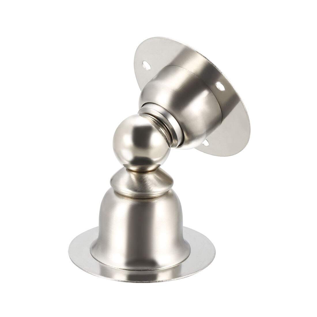3pcs Magnetic Door Stopper Stainless Steel Stop Catch Holder with Screws Silver Tone