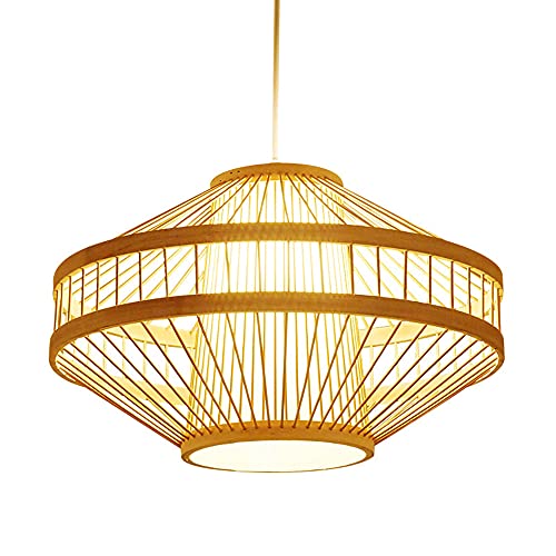 Suspension bambou pour cuisine et salle à manger, luminaire naturel