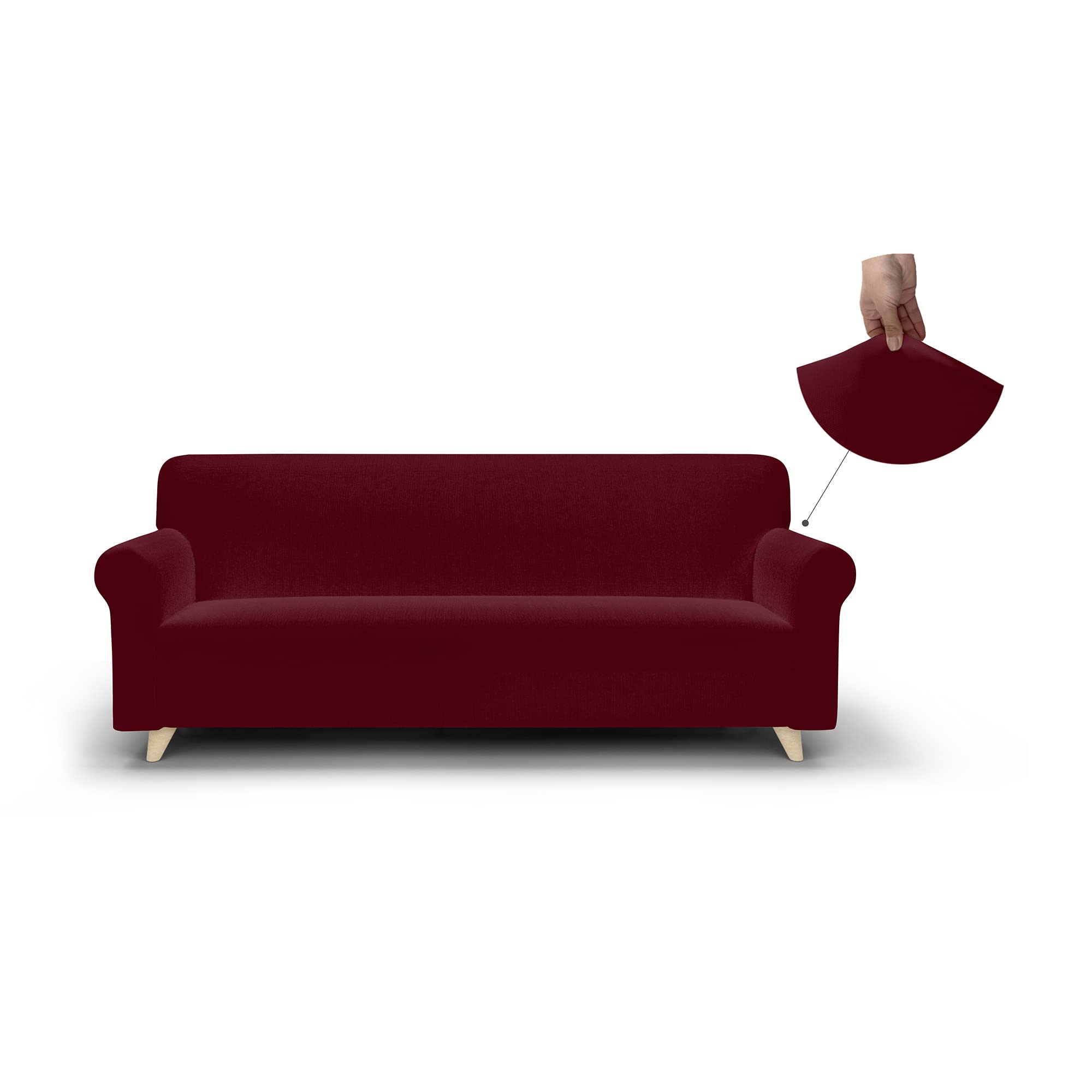 Italian Bed Linen Two-way Sofa Cover More Beautiful Burgundy 3 Seater, Bordeaux, 3 seats - Image 2