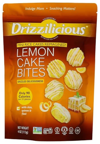 Mini Lemon Cake Bites, Drizilicous, Mini Rice Cakes 4 Ounces