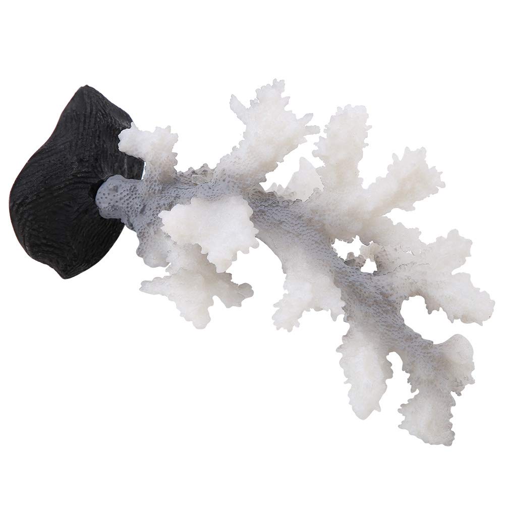 KIMISS Corail artificiel d'aquarium, corail artificiel lumineux anémone en silicone pour décoration de paysage (gris)