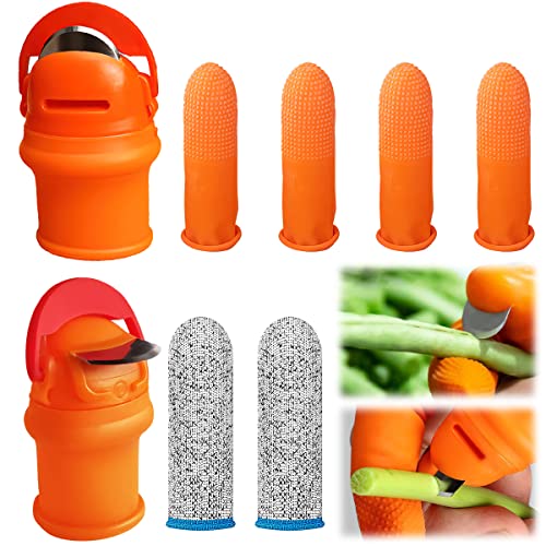Coltello per Pollice, RosyFate 8 pezzi Gardening Thumb Knife, Coltello da Pollice in Silicone, attrezzi giardinaggio, per Giardinaggio, Raccolta di Ortaggi e Frutta
