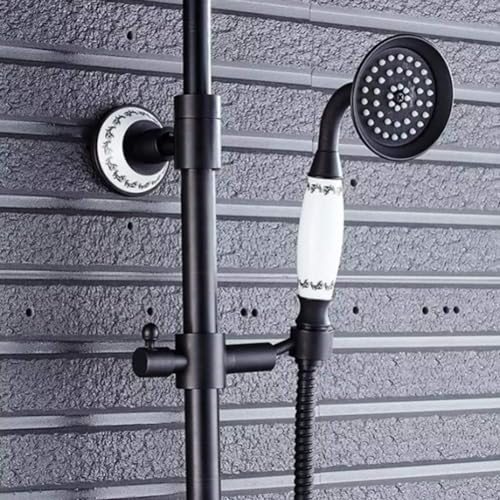 Système de douche noir mat haut de gamme avec mitigeur mécanique robuste - 2