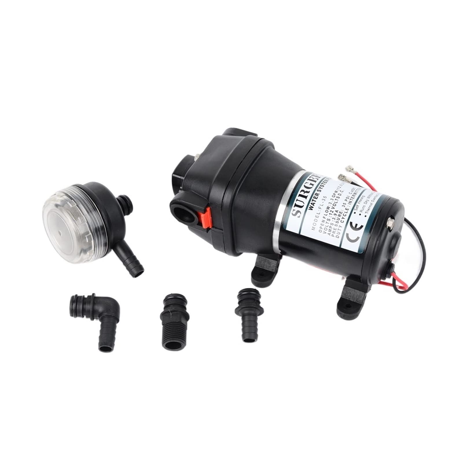 Bomba sumergible Bomba de agua ultra silenciosa Bomba de diafragma eléctrica de baja presión for riego, 12 V/24 V, 60 W, 17 PSI/1,2 bar, elevación de 10 m(12V)