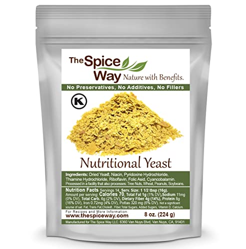 The Spice Way Nutritional Yeast Flakes - 8 Oz – An Alternate To Parmesan Cheese – Vegan, Gluten Free & Non-Gmo #TOP11