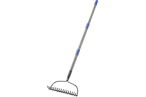 5 FT Metal Garden Rake with Stainless Steel Handle