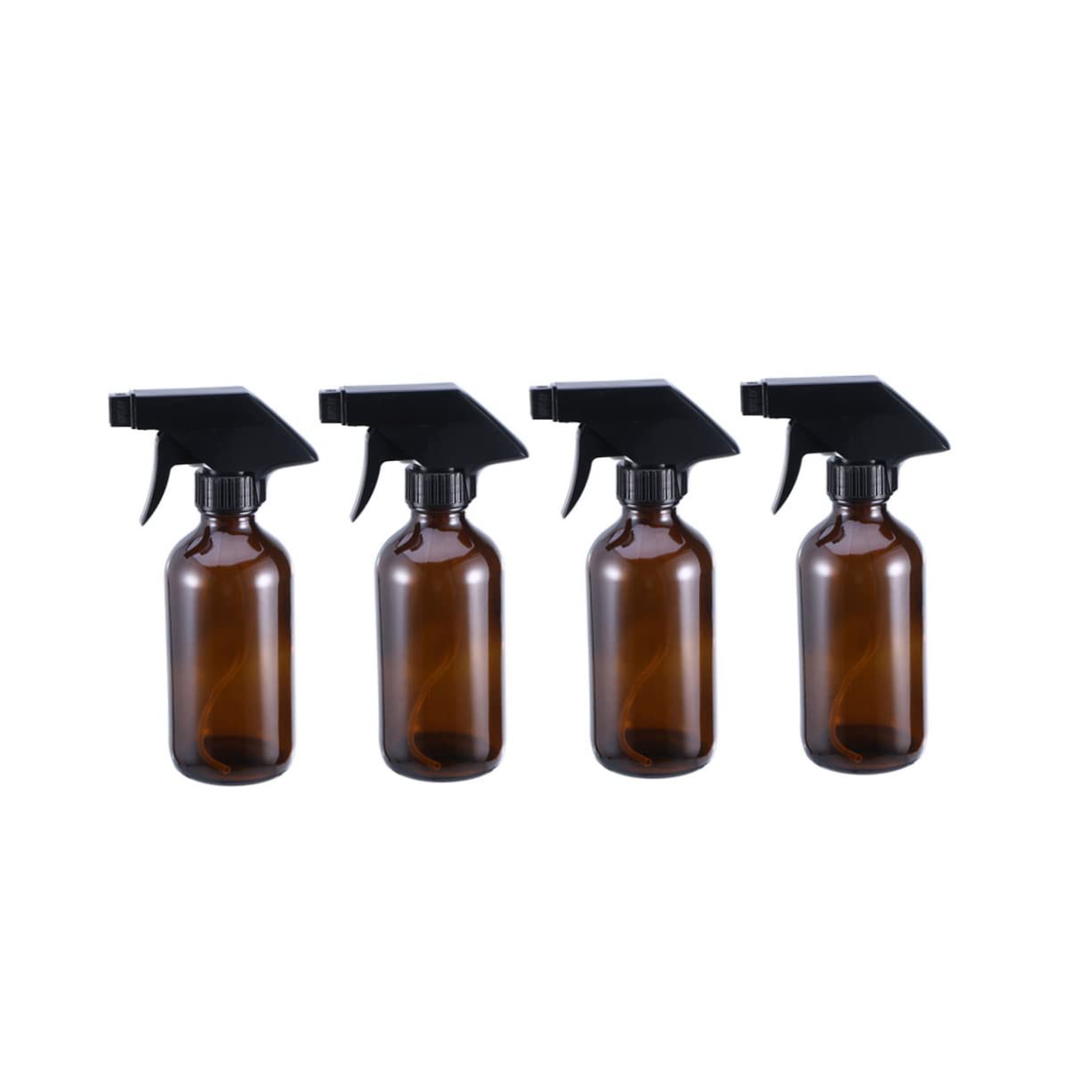 MAGICLULU 4 Stück Braune Glas Wassersprühflaschen 250ml Nachfüllbare Sprühflaschen aus Glas und Pp für Friseursalon und Aromatherapie