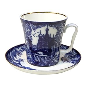 Lomonosov Imperial Porcelain Mug and Saucer Frosty Day 12.2 fl.oz/360 ml Russian Church