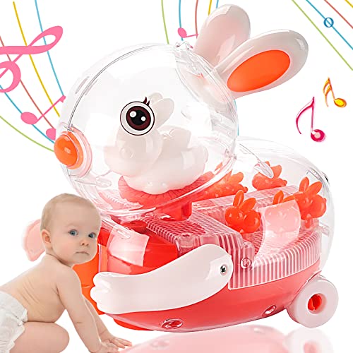 Image of Baby tummy time toys 6 to 12 months,Duck Rabbit Crawling Sound Light Up Toys for Toddlers 1-3,Infant Sensory Walking Musical Toy,6-18 Months 1 2 3 year old Boys Girls Christmas Birthday Gift