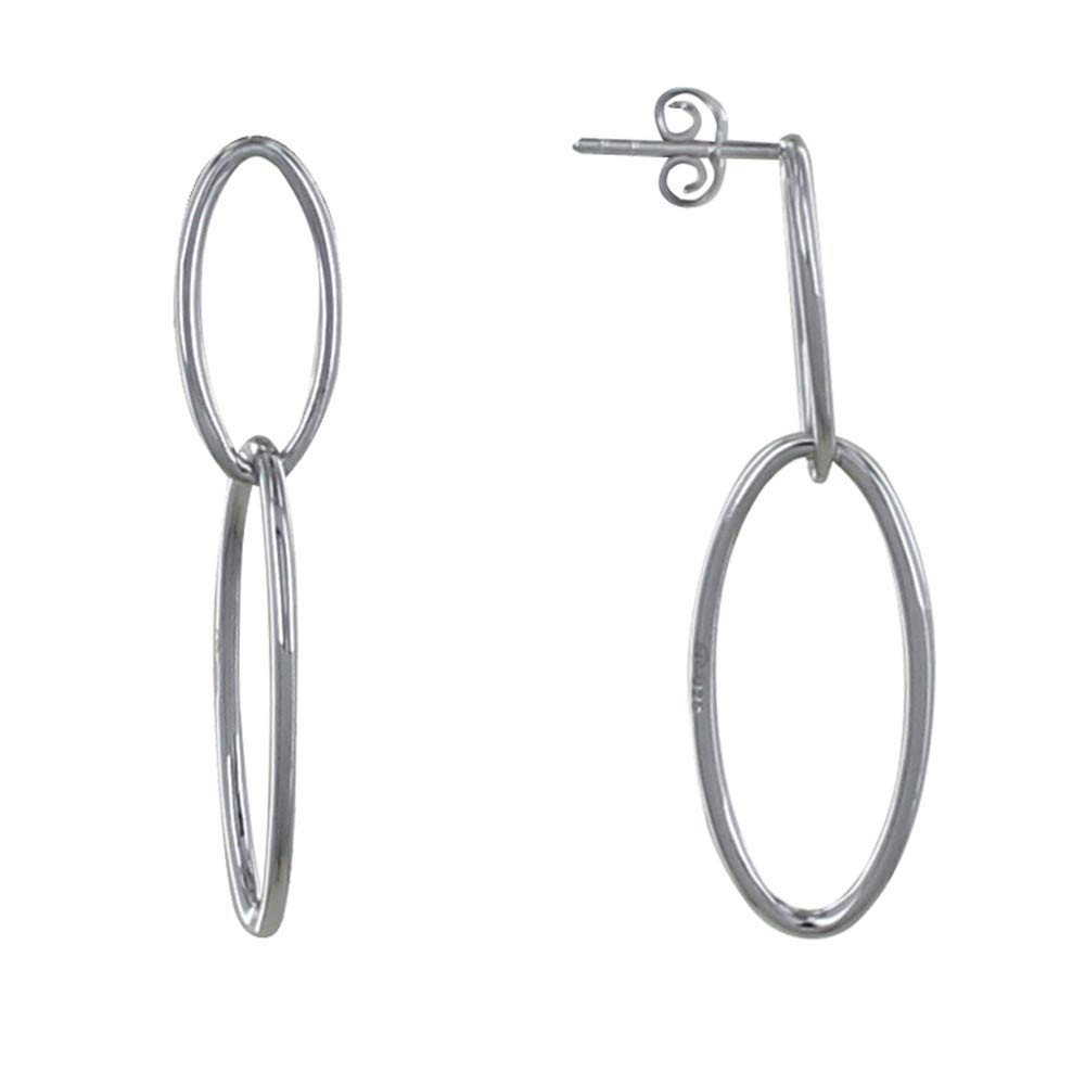 Aretes Ovalados Oro Angelus De Plata P 925 Con Acabado Pavé Zirconia 1