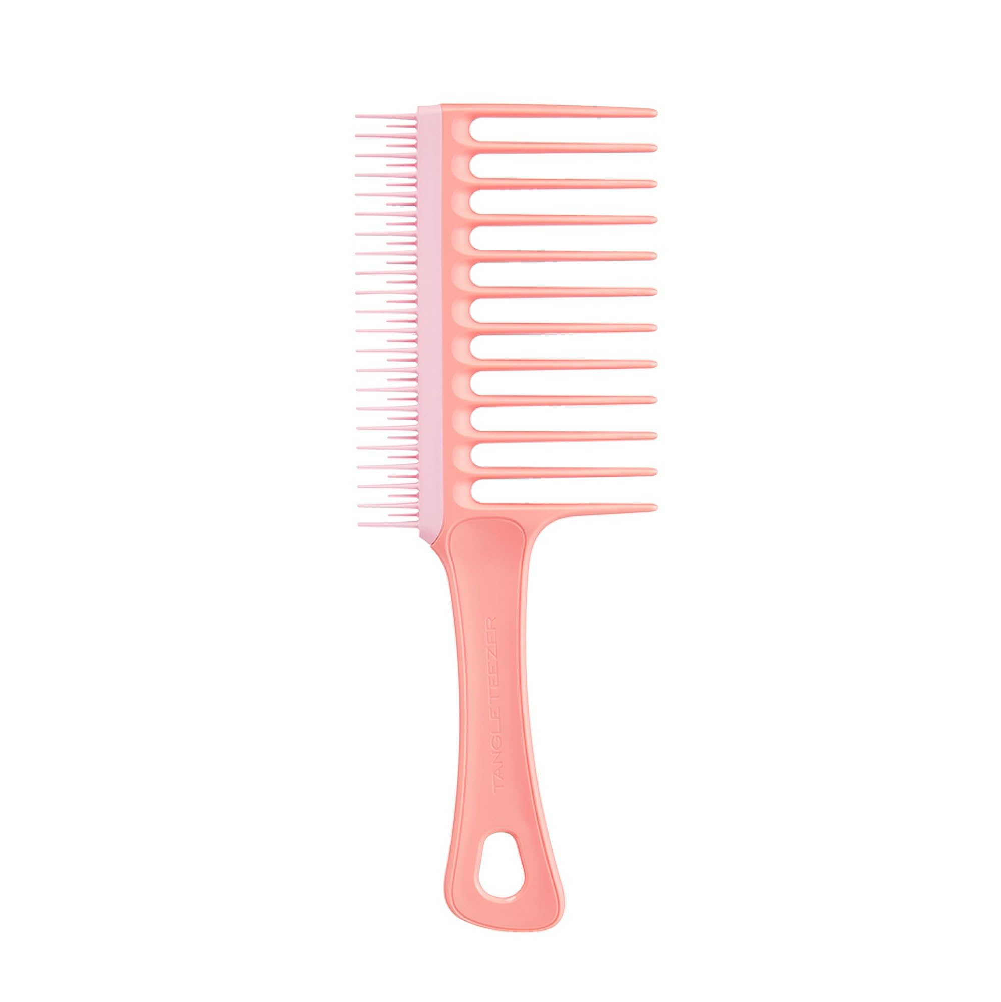 Tangle Teezer Wide Tooth Comb, Double Sided for Detangling and Less Breakage, for 3C to 4C Curly Hair Types, Peach