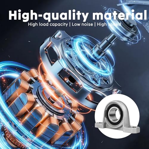 Miniatura 4 de Rowglow 2pcs Rodamiento Con Soporte 30mm, Cojinetes Bloque Soporte 30 Mm Para Ejes Y Árboles De Máquinas, Impresoras 3d, Aleación De Zinc Kp006 2pcs