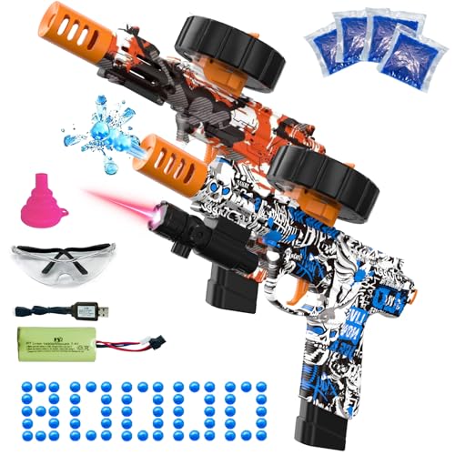 Electric Gel Ball Blaster, High Speed Automatic Splatter Ball Blaster with 80000+ and Goggles, Rechargeable Splatter Ball Toys for Outdoor Activities...