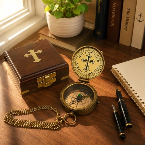 Brújula de reloj de sol grabada con caja de madera de palisandro miniatura 4